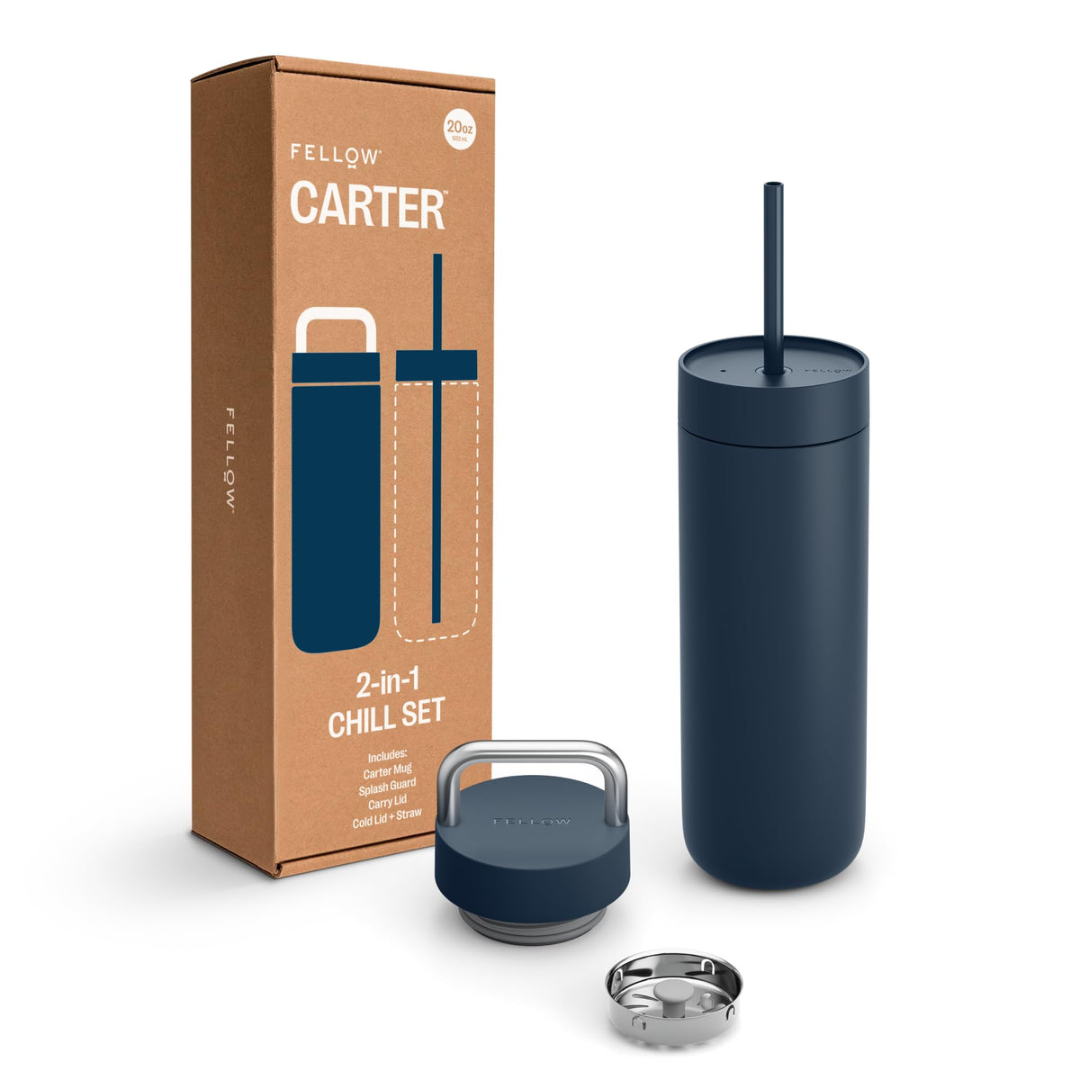 Carter Insulated Water Bottle 20 oz with Straw for Travel (3 Count)
