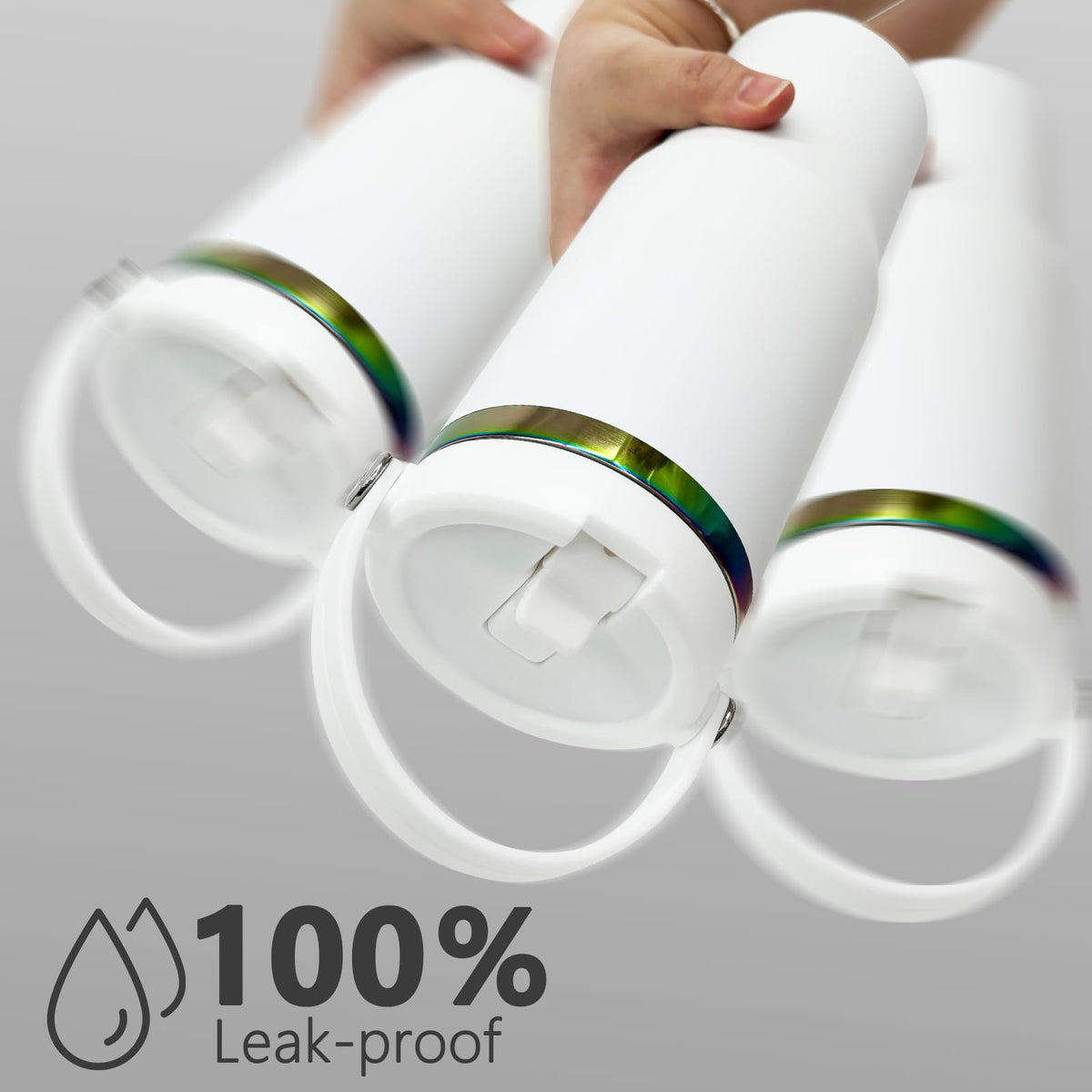30 oz Tumbler Bulk with Top Handle and Flip Straw White