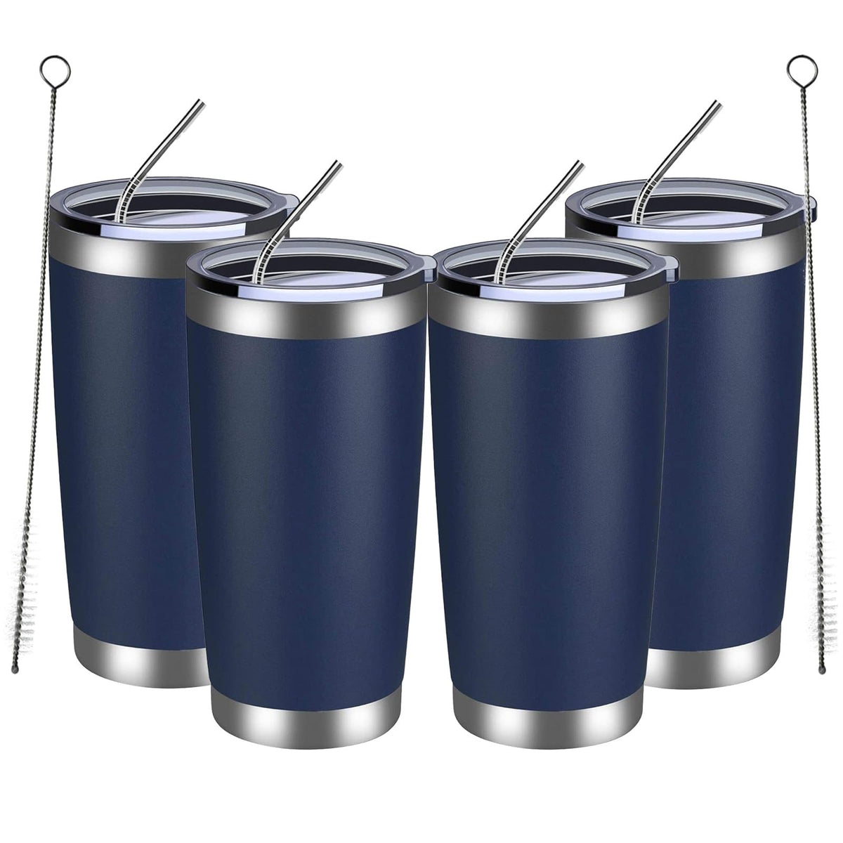 20oz Tumbler 4 Pack Double Wall Vacuum Insulated Travel Mug Bulk (4 Count)