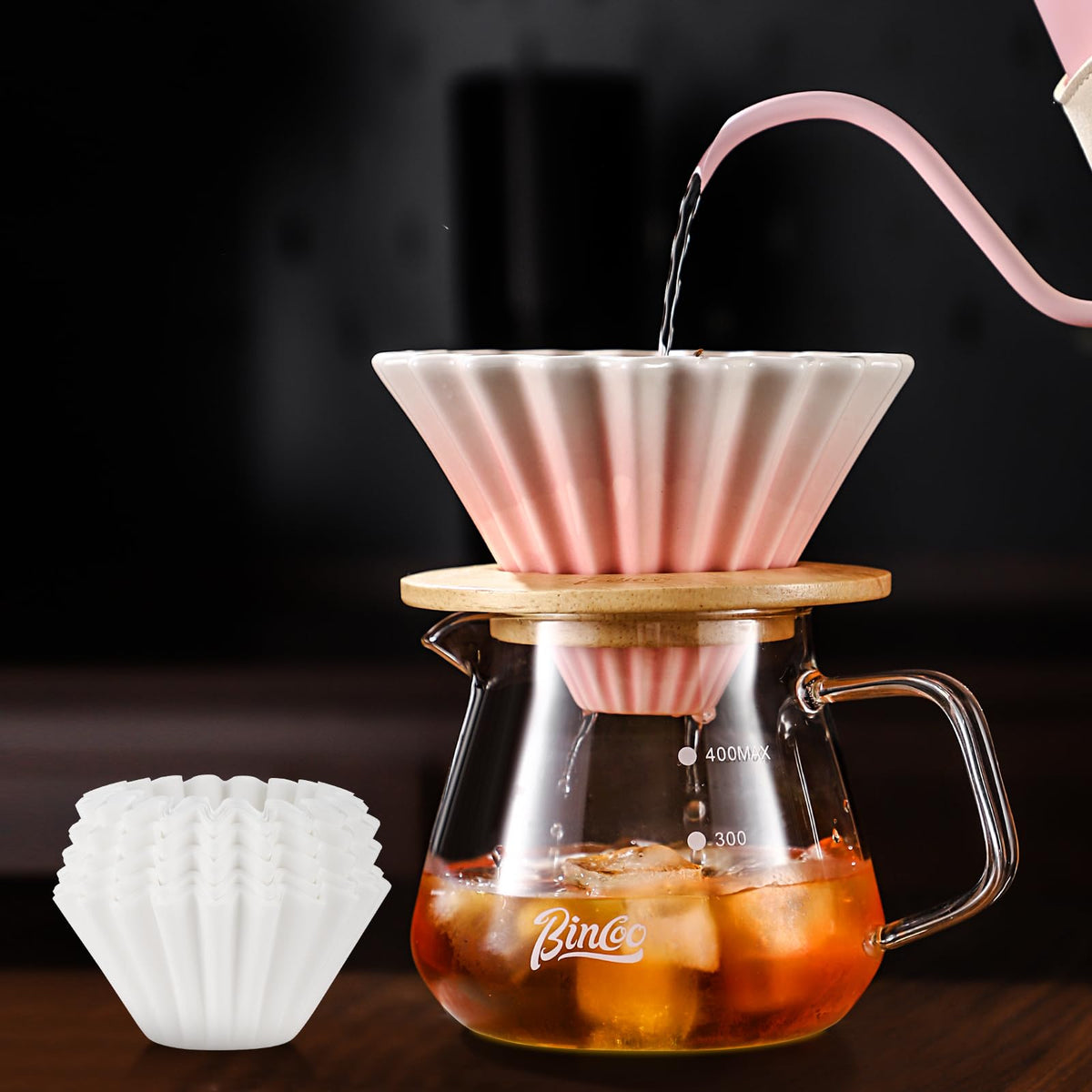 500ML Pour Over Coffee Maker Set with Filter Paper