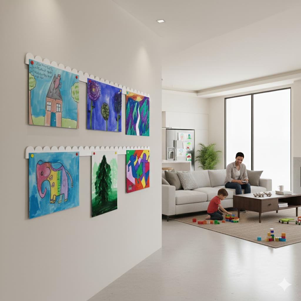 Scalloped Magnetic Art Display for Kids Artwork & Photos