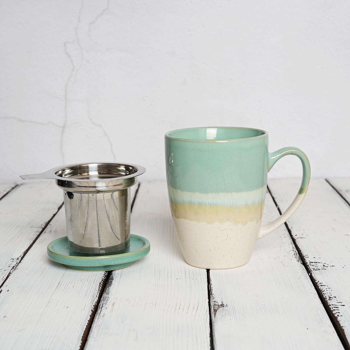 Ceramic Tea Cup with Infuser and Lid