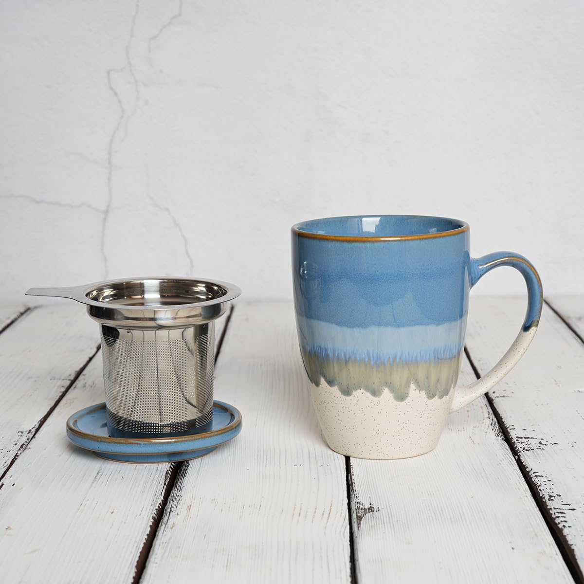 Ceramic Tea Cup with Infuser and Lid
