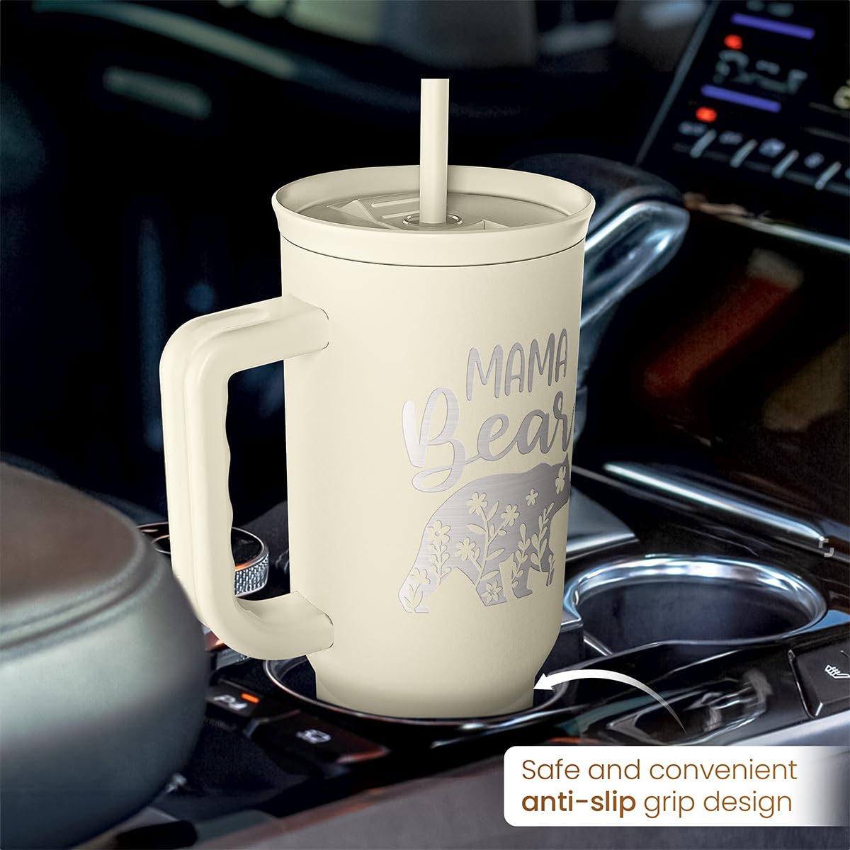 Mom Tumbler with Handle 40oz