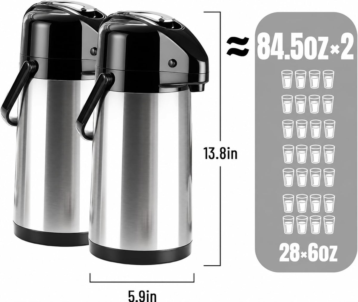 Coffee Carafe with Double Pump (2 Count)