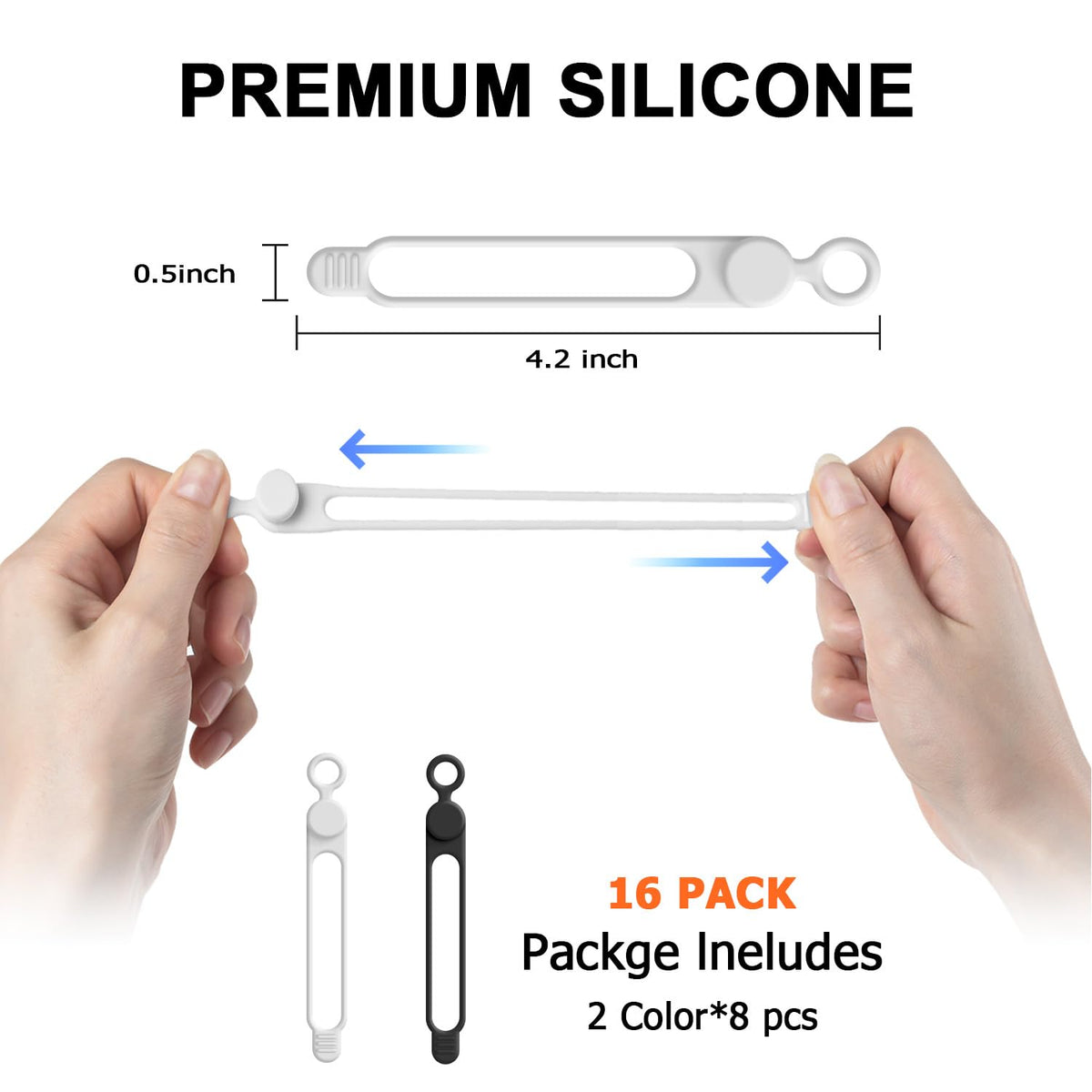 Silicone Cable Ties (16 Count)