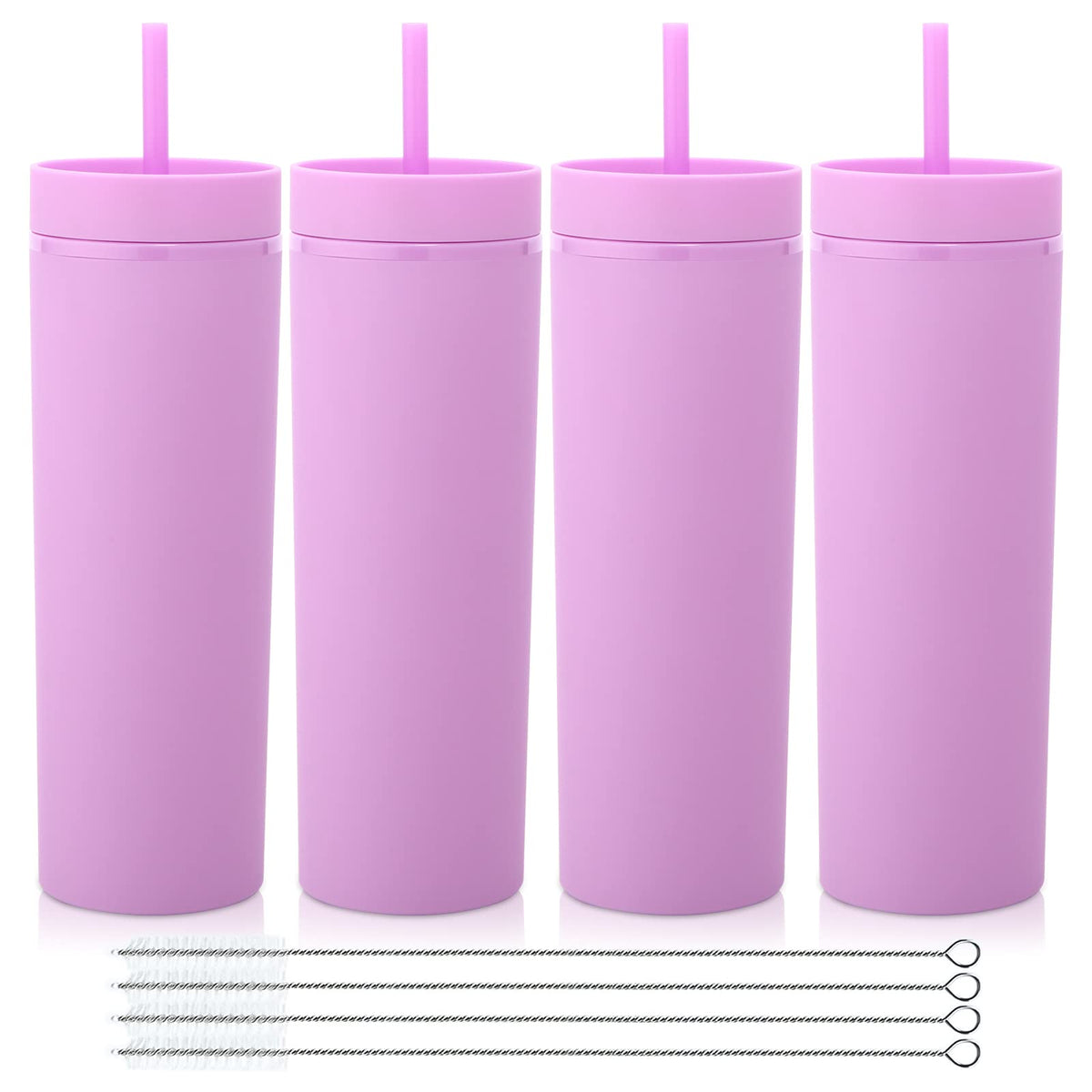 20oz Plastic Skinny Tumblers Bulk 4 Pack (4 Count)