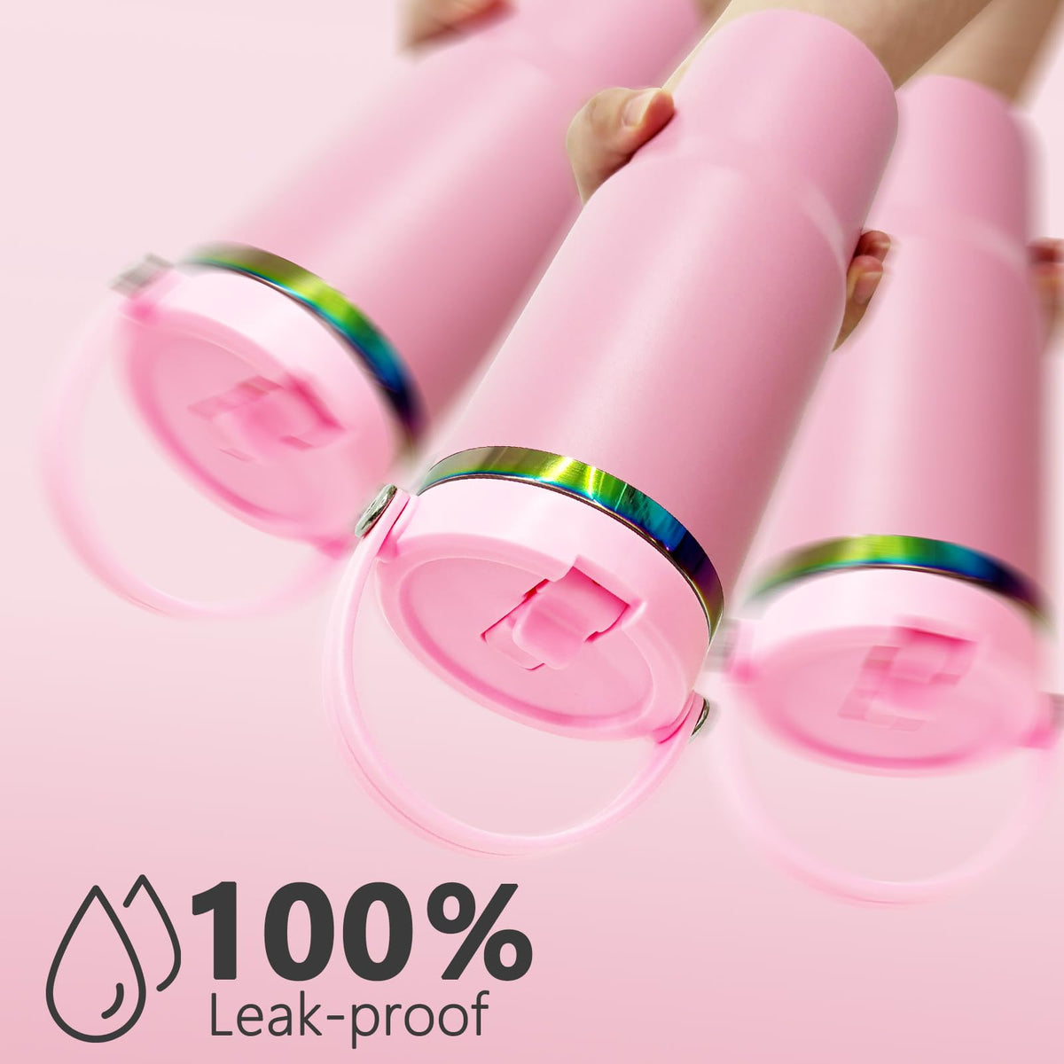 30 oz Tumbler Bulk with Top Handle and Flip Straw Pink (8 Count)