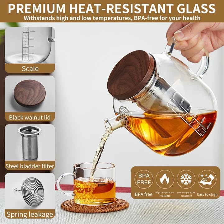 Glass Teapot with Infuser and Lid