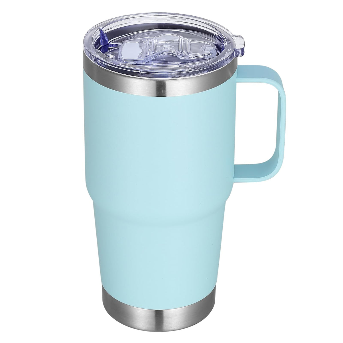 20 oz Stainless Steel Tumbler with Handle Metal Insulated Coffee Travel Mug with Handle Double Wall Tumbler Cup with Lid and Straw