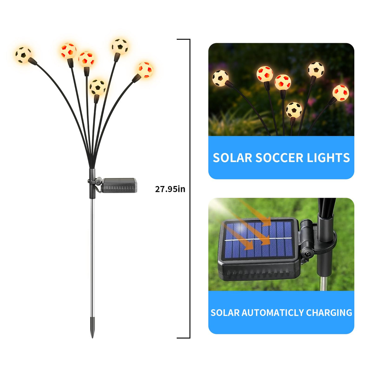 2026 Solar Soccer Lights (8 Count)