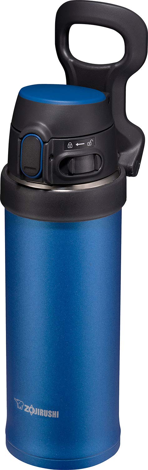 SM-QHE48AK, Flip-and-Go Stainless Mug, 16-Ounce, Cobalt Blue