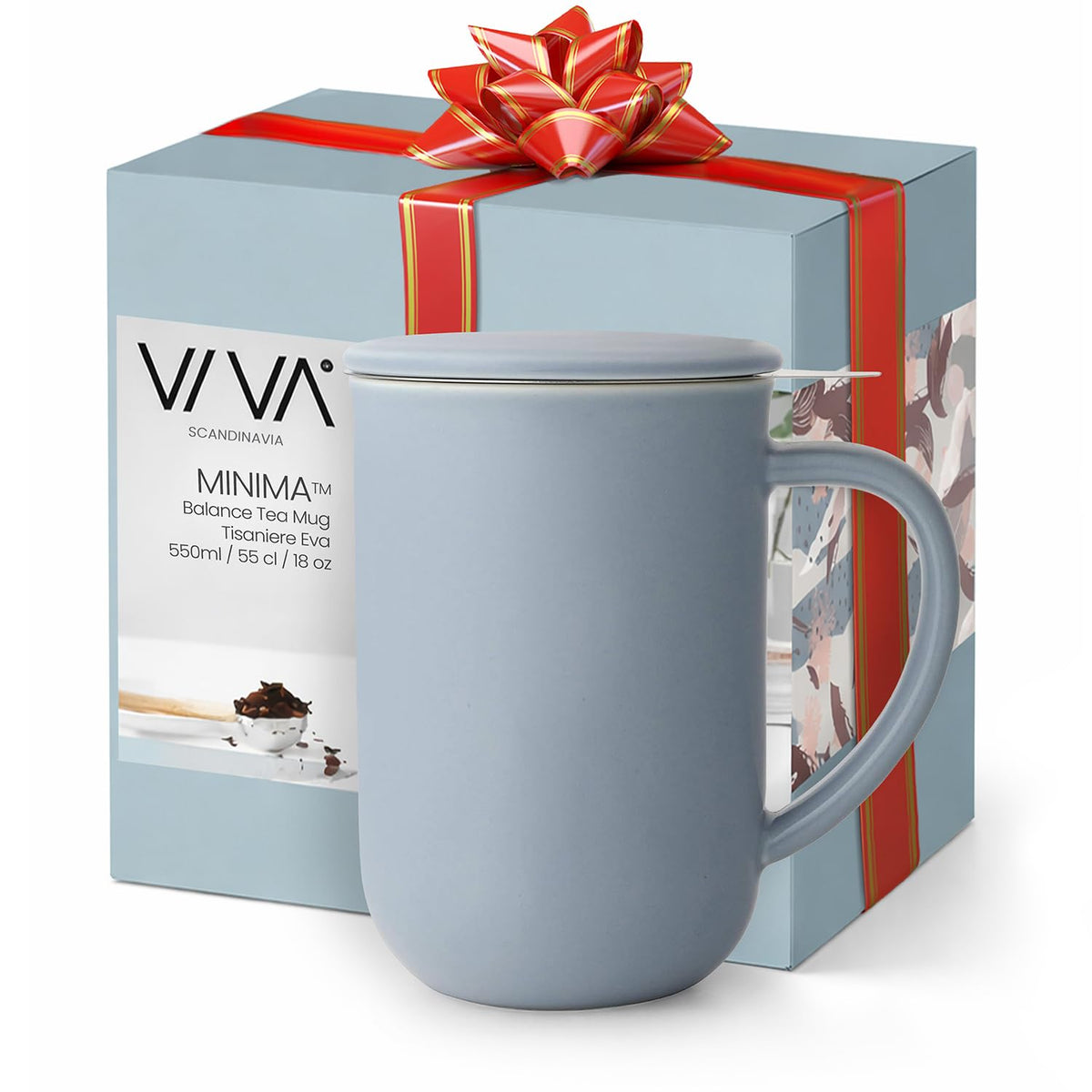 VIVA Minima Balance Porcelain Tea Cup with Infuser and Lid