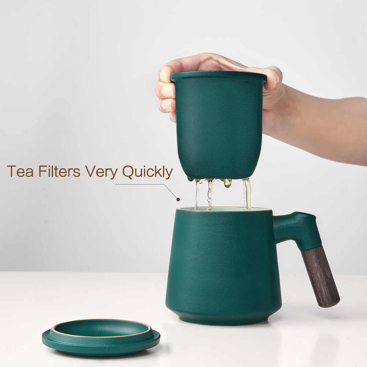 Tea Mug with Infuser and Lid for Loose Tea Diffusers