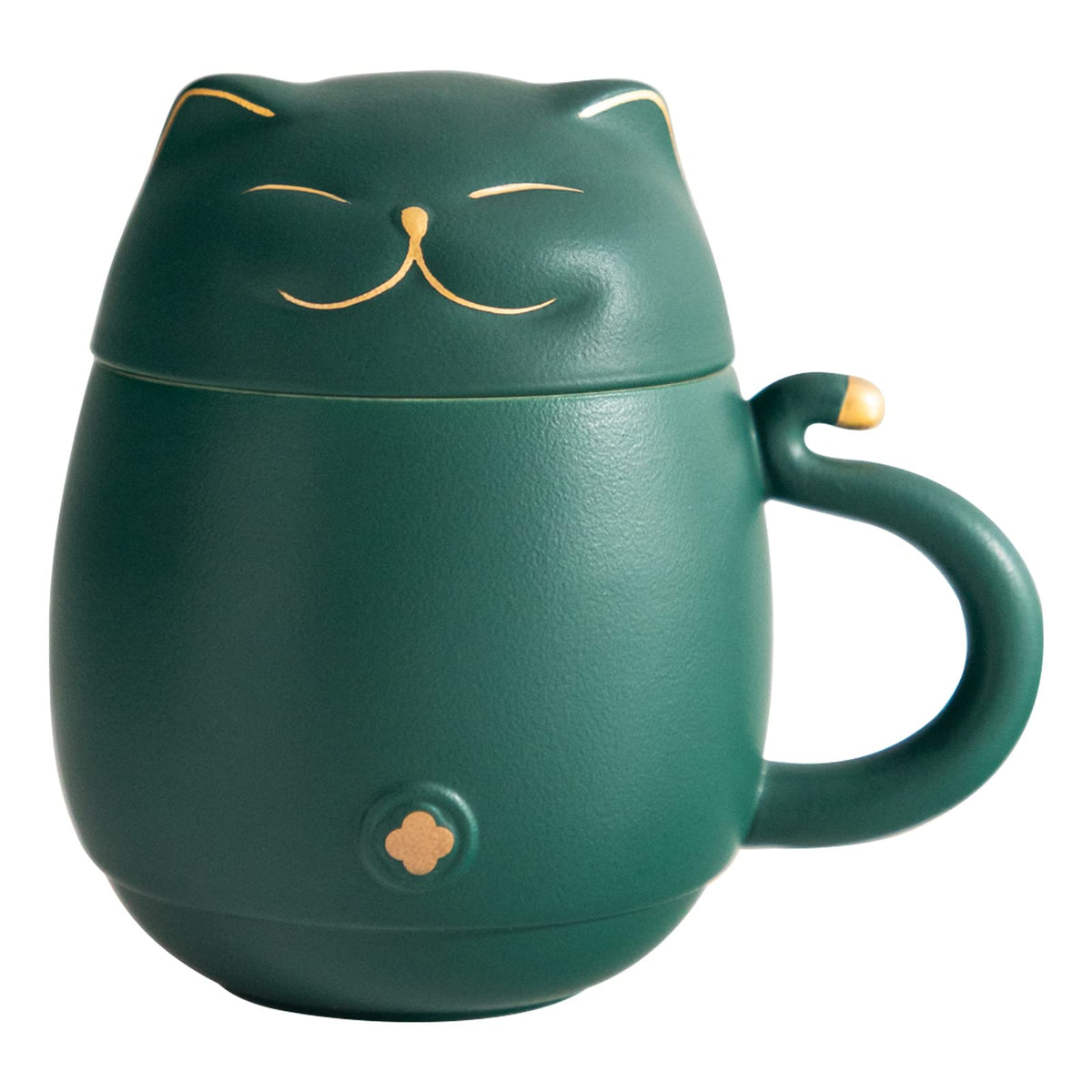 Ceramic Cat Tea Cup 10oz with Infuser and Lid