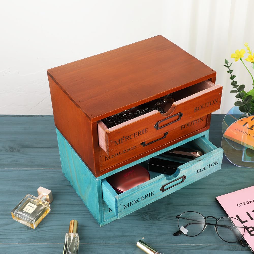 Small Wooden Drawers Wooden Box with Drawer Brown