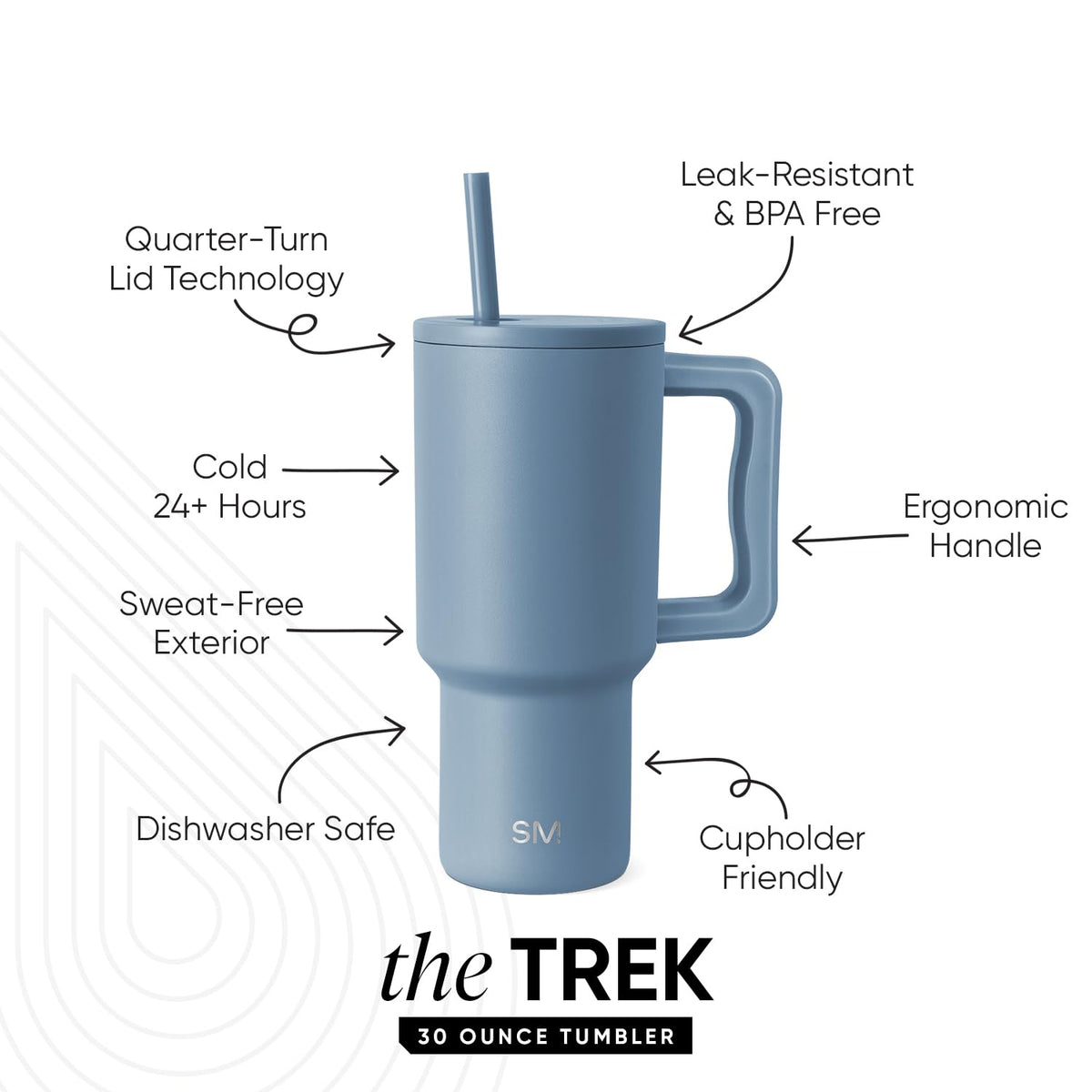 Tumbler with Handle and Straw