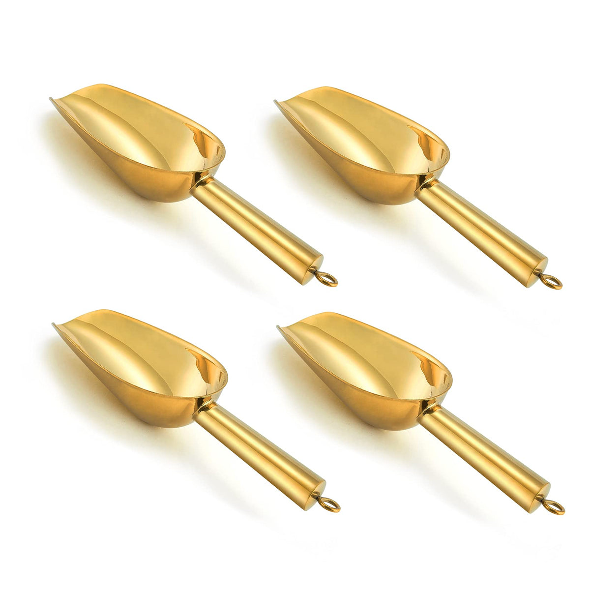 3 Ounce Mini Canister Scoop Stainless Steel Set of 4 (4 Count)