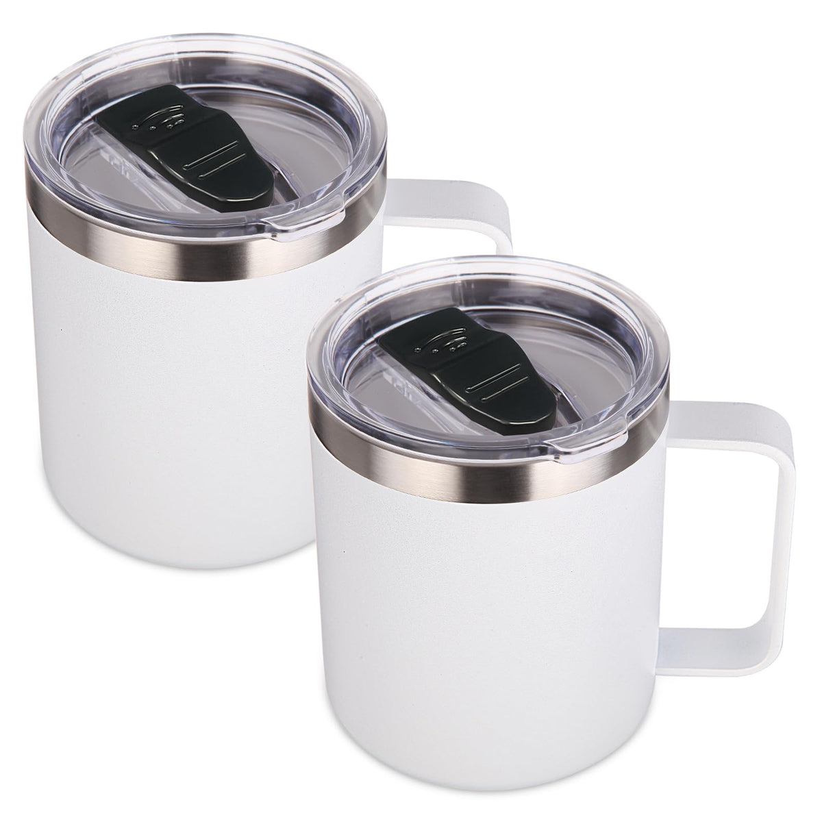 14oz Insulated Stainless Steel Coffee Mug with Lid Bulk 2 Pack (2 Count)