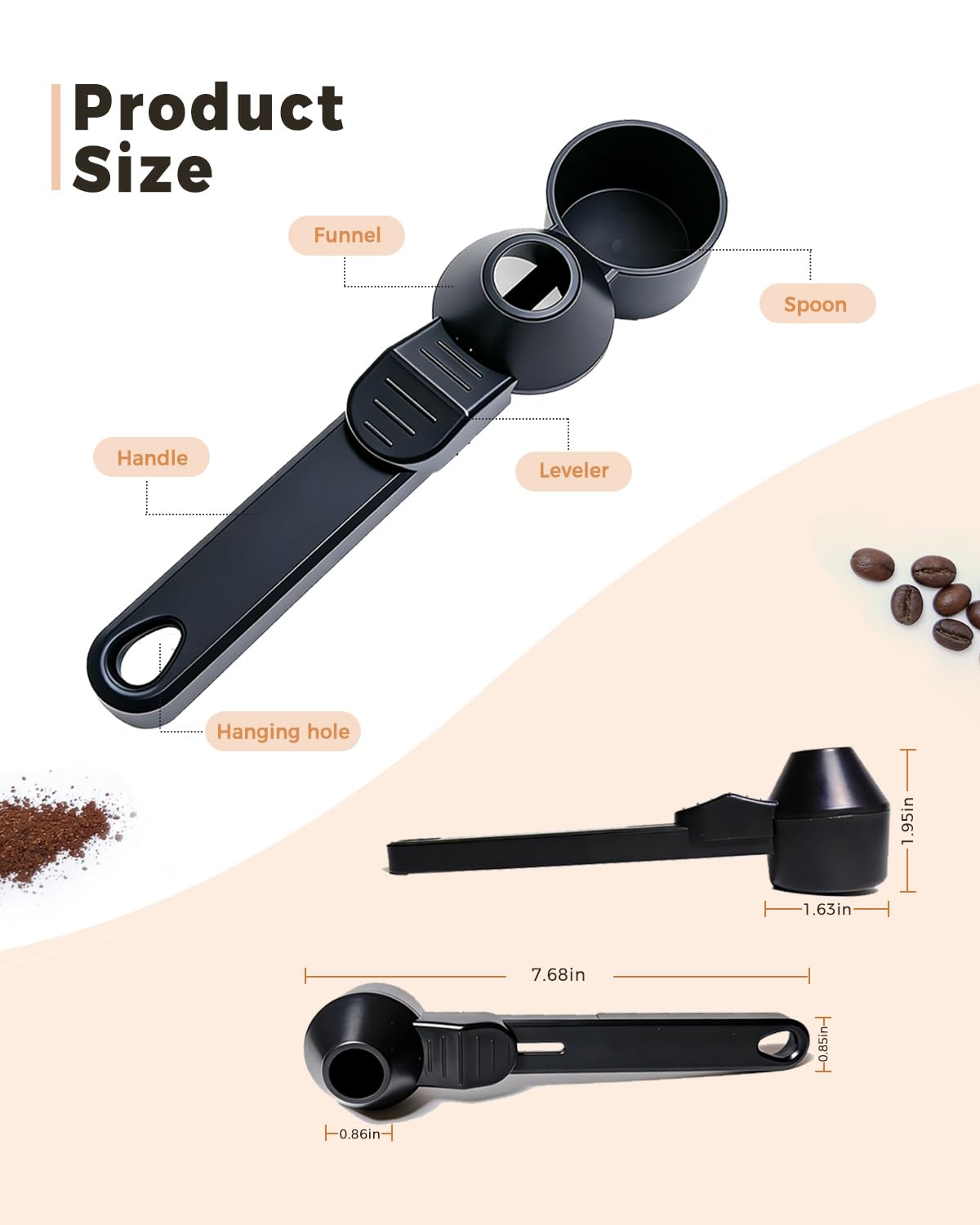 Anti Spill Funnel Coffee Scoop for Reusable Coffee Pods