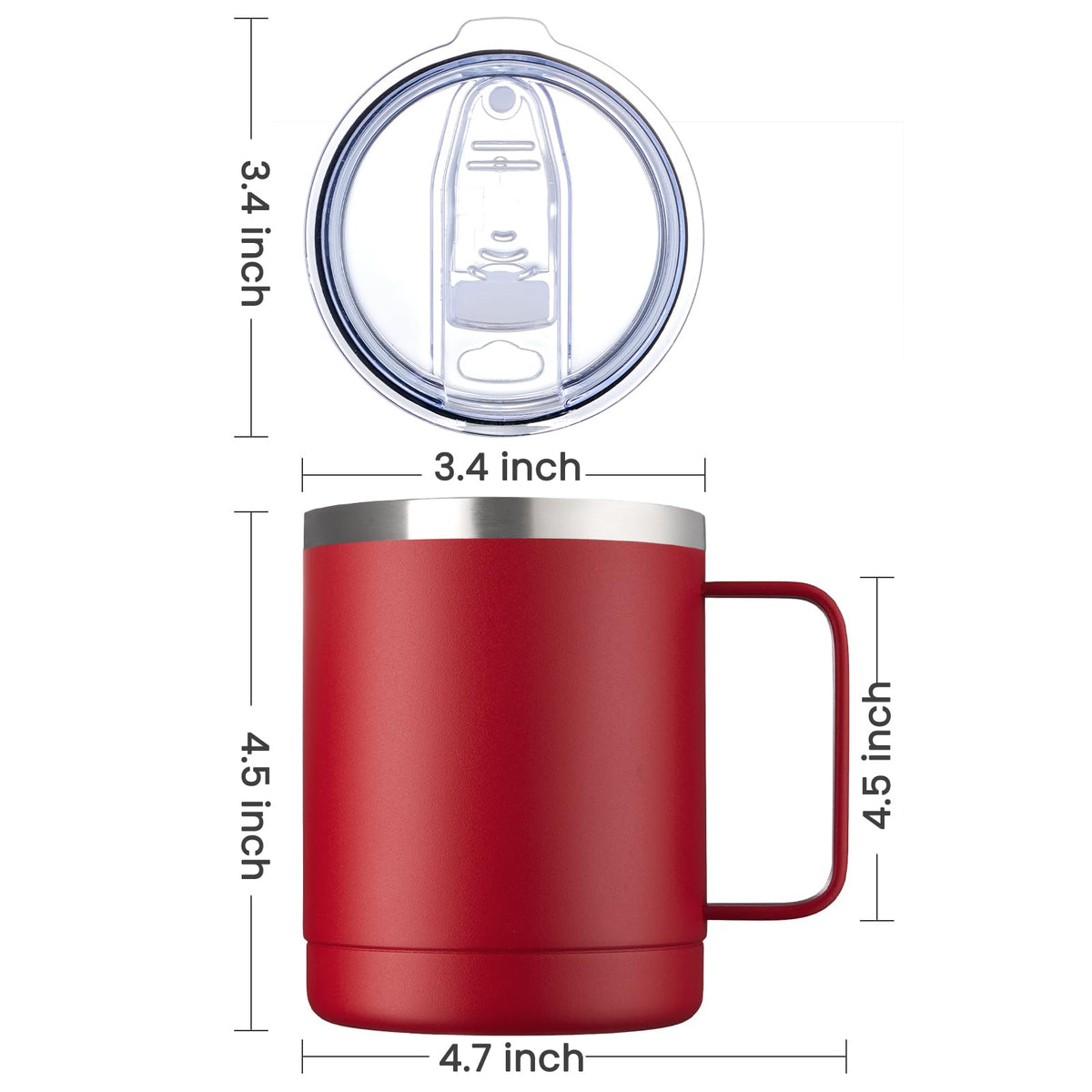12oz Coffee Mug With Handle and Sliding Lid