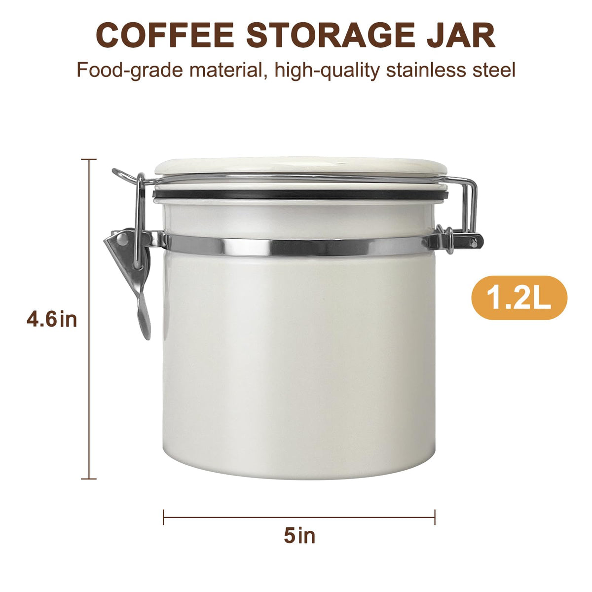 1.2L Airtight Vacuum Coffee Canister (14.4 Ounce)