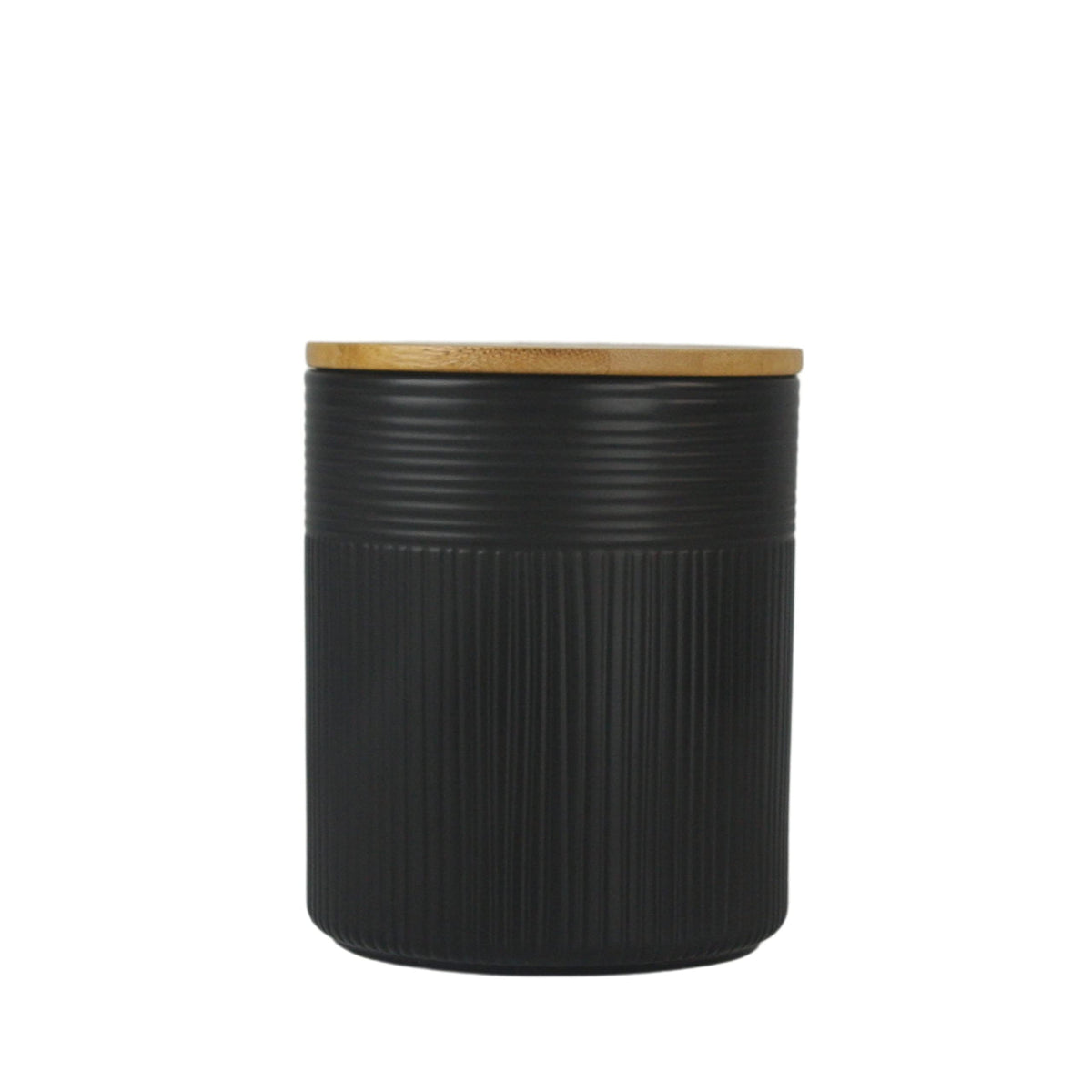 Luca Matte Black Embossed Ceramic Kitchen Canister Set (3 Count)