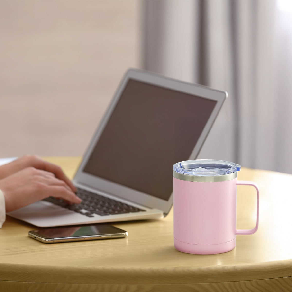 12oz Coffee Mug With Handle and Sliding Lid