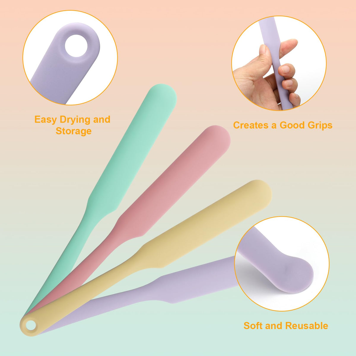 Silicone Chocolate Melting Cup Set with 4 Silicone Measuring Cups (8 Count)