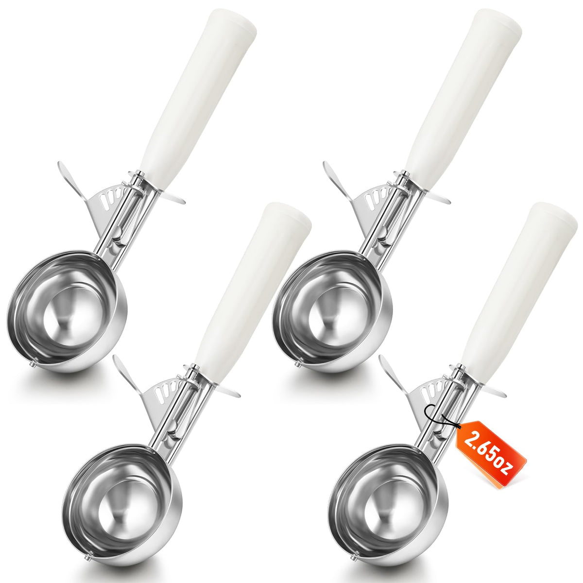 4 Pcs Ice Cream Scooper with Trigger (4 Count)