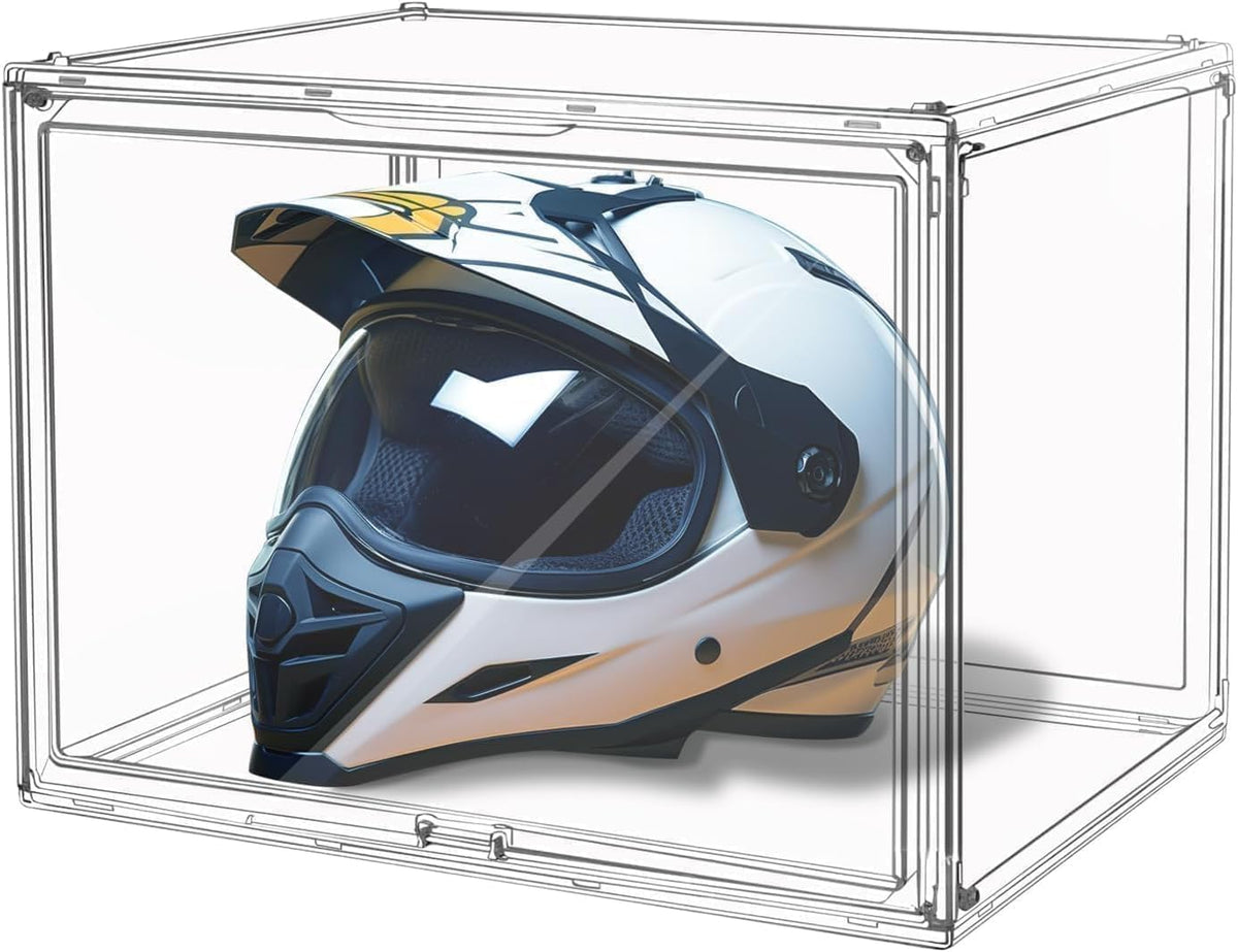 Large Clear Stackable Acrylic Storage Bins with Door (3 Count)