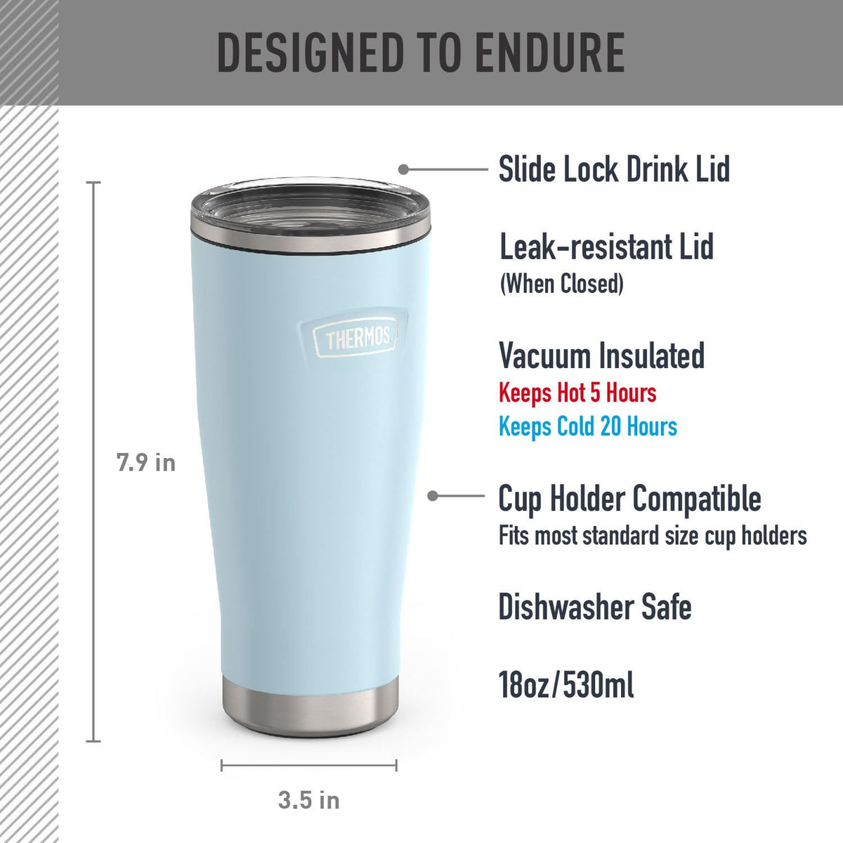 ICON SERIES Stainless Steel Tumbler with Slide Lock