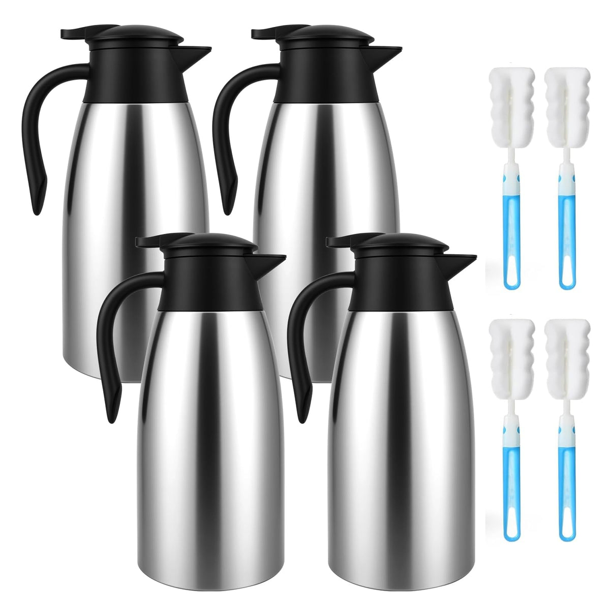 4 PCS 68 Oz Thermal Coffee Carafe with 4 PCS Brushes (4 Count)