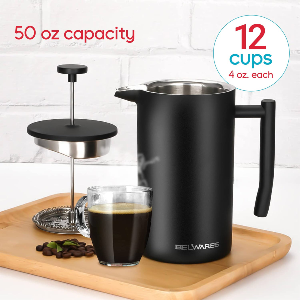 Large French Press Coffee Maker 50oz