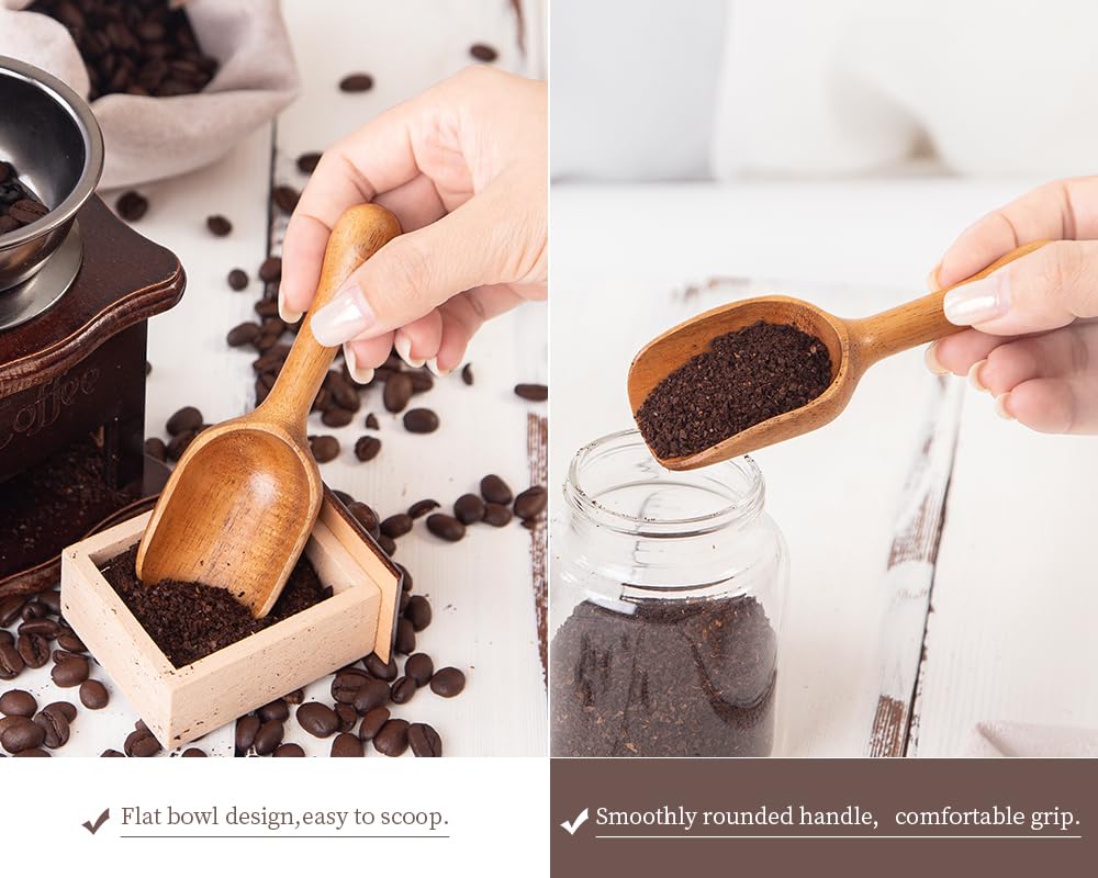 Wooden Coffee Scoop for Ground Coffee (4 Count)