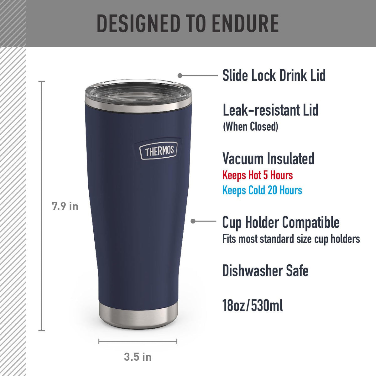 ICON SERIES Stainless Steel Tumbler with Slide Lock