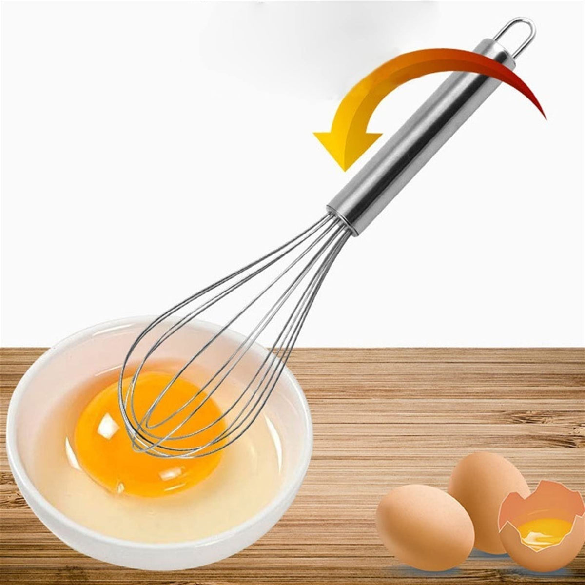 Hand Mixer Stainless Steel Whisk Handheld Egg Beater Milk Frother Manual Stir Baxing Tool Non