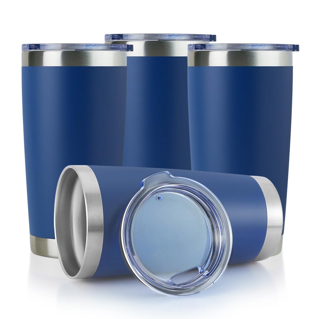20oz Stainless Steel Tumbler Bulk with Lid (4 Count)