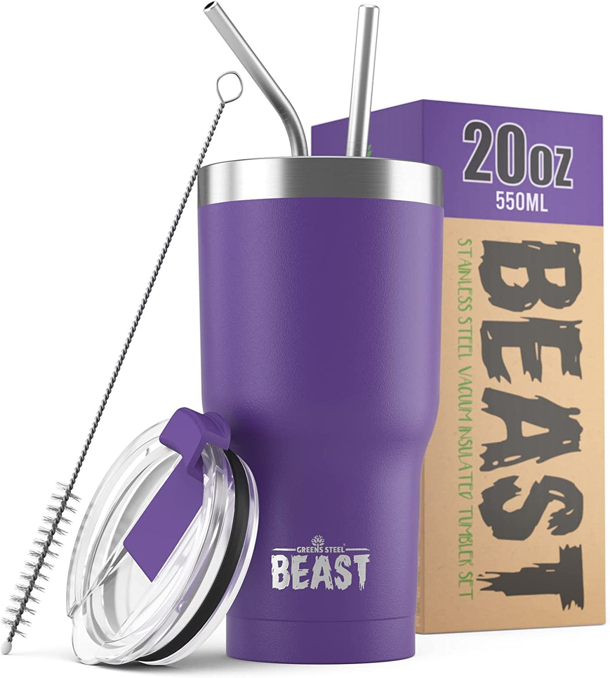Beast 20 oz Tumbler Stainless Steel Vacuum Insulated Coffee Ice Cup Double Wall Travel Flask