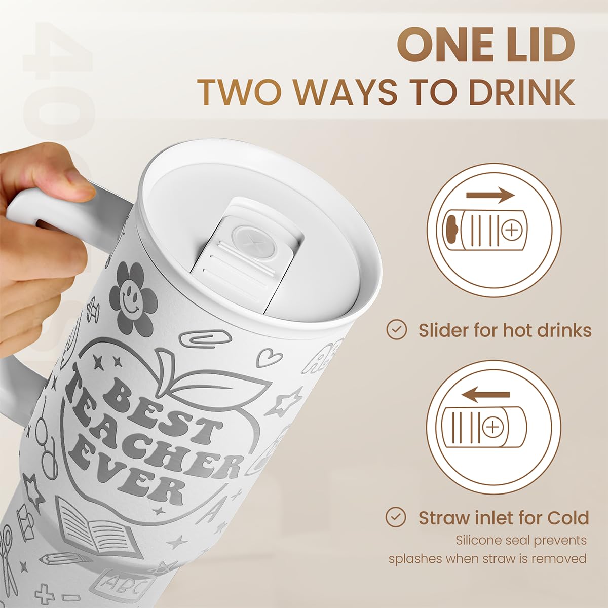 Best Teacher Ever Tumbler 40oz