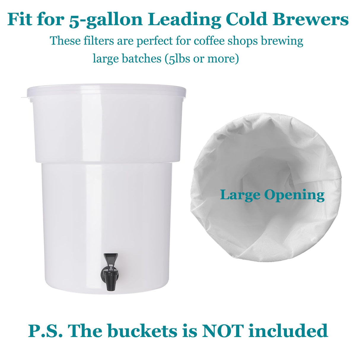 100pcs 16''x20'' Cold Brew Coffee Filter Bags (100 Count)