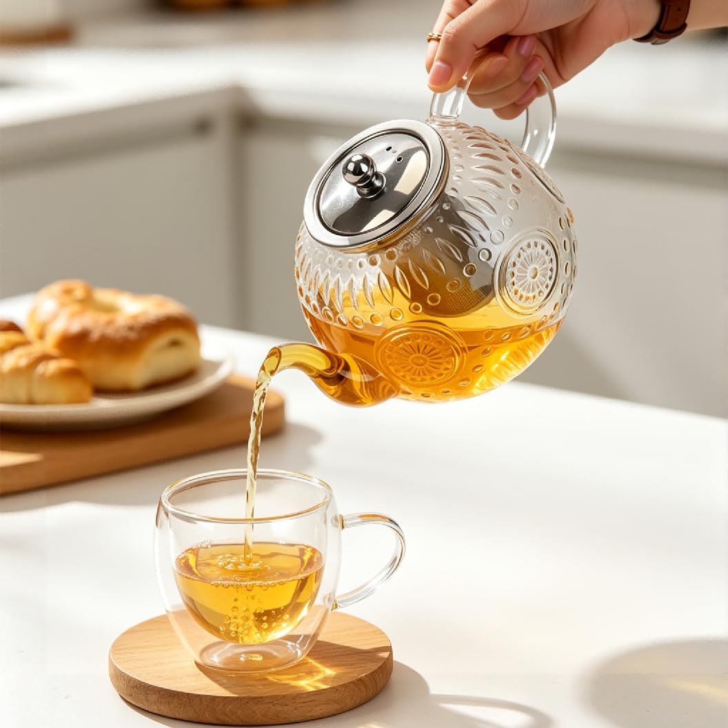 Vintage Glass Teapot with Infuser