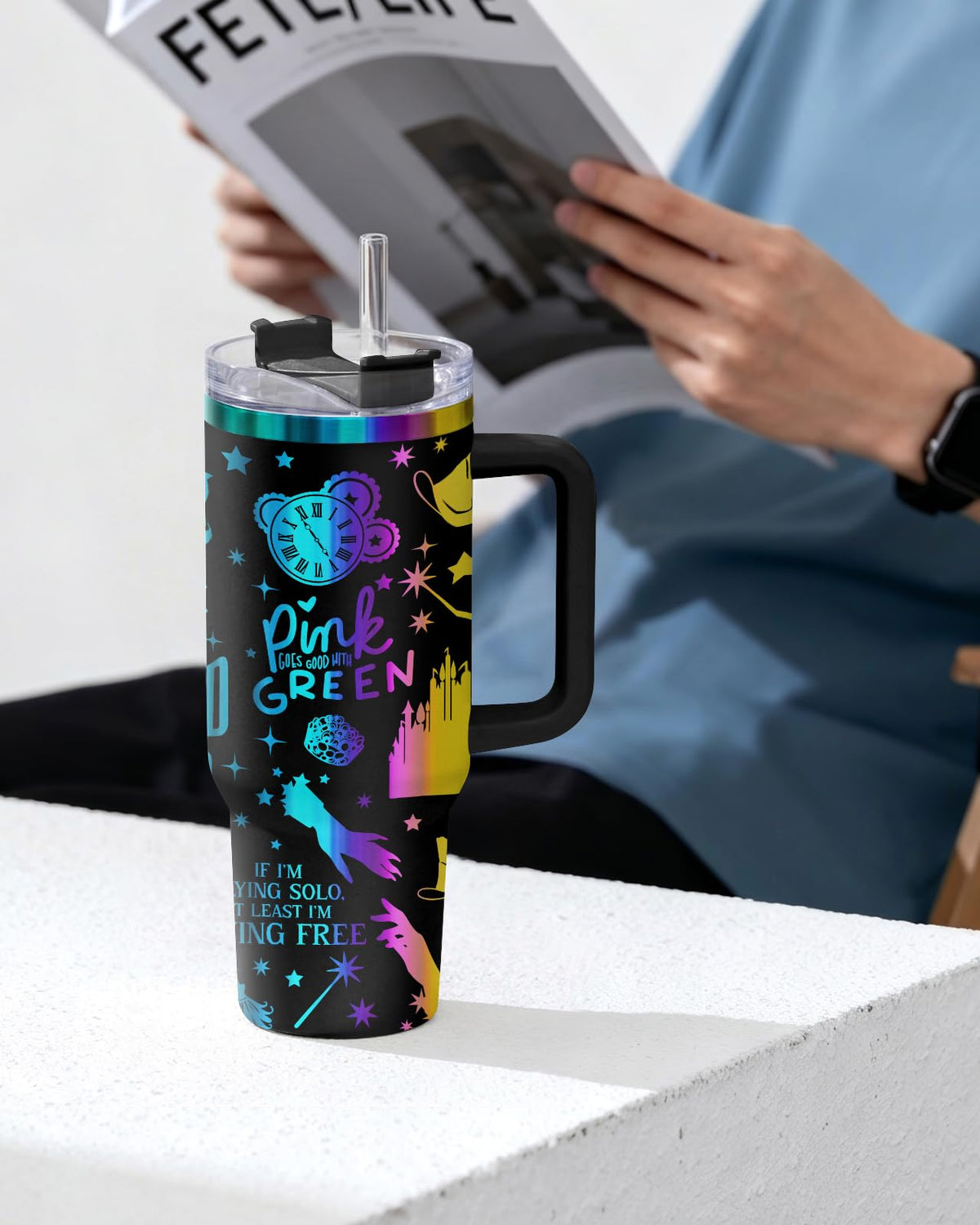 Magical Witch Black 40 oz Tumbler with Handle
