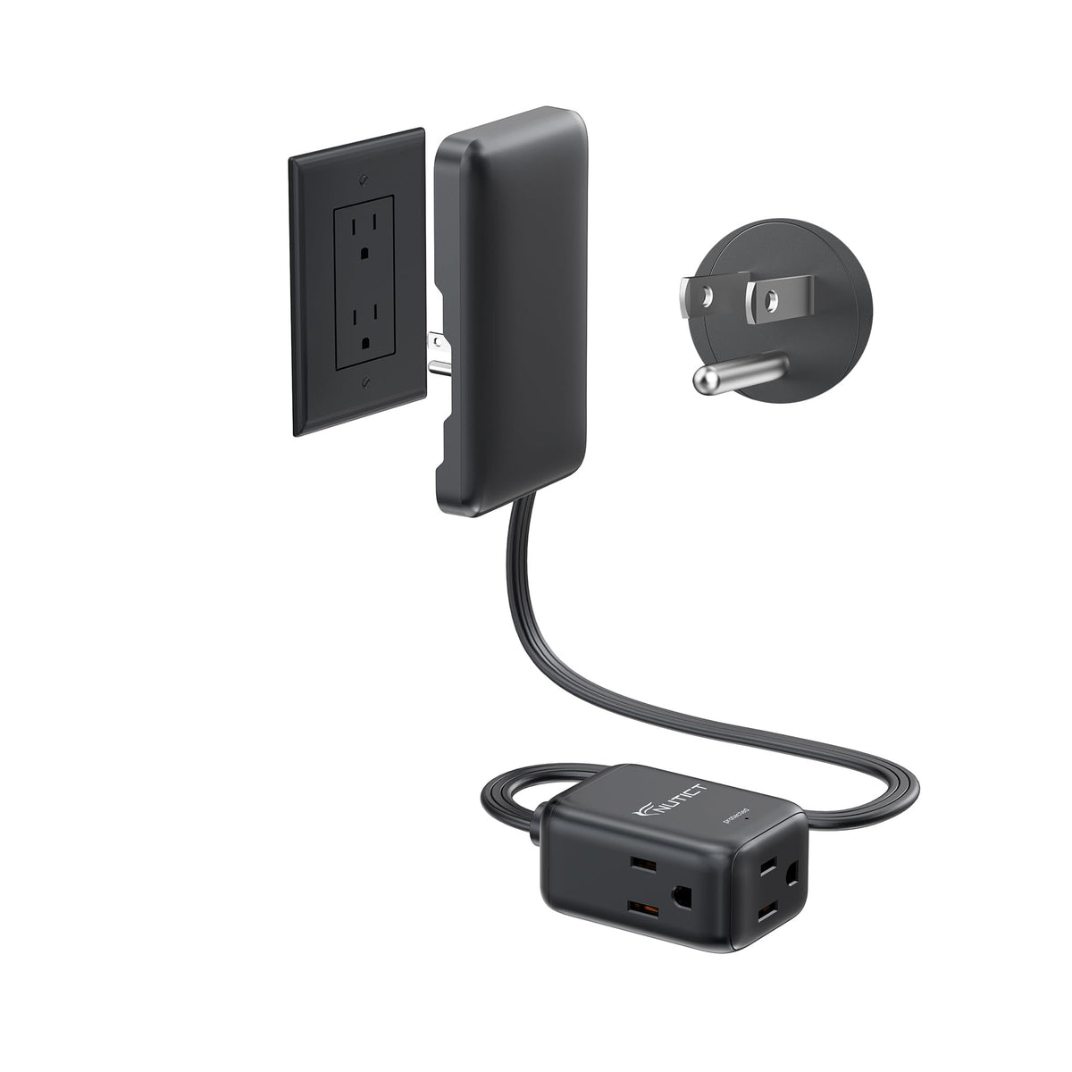 1.5ft Short Extension Cord with Outlet Cover
