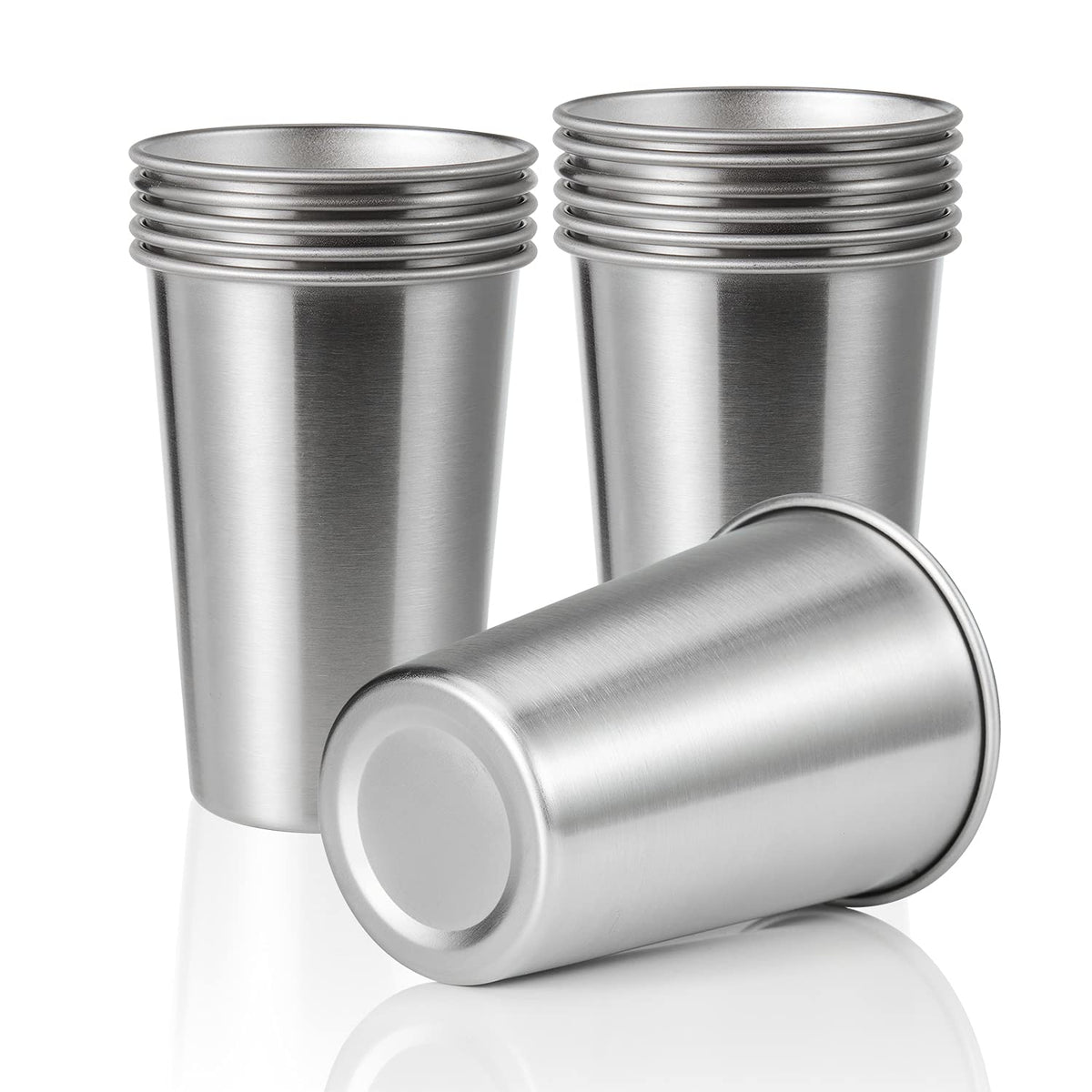 12 Pack 16oz Stainless Steel Pint Cup (12 Count)