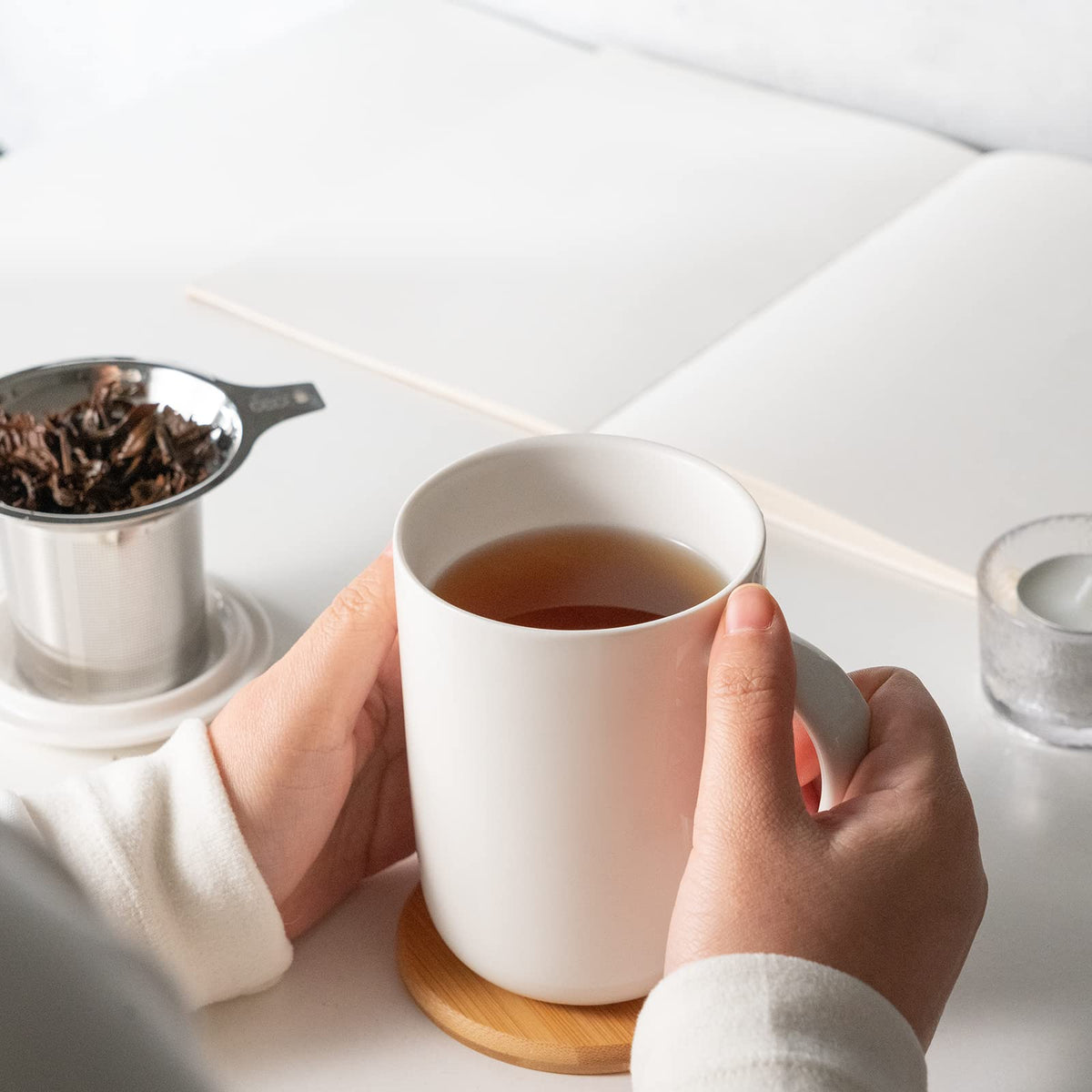 16oz Porcelain Tea Mug with Infuser