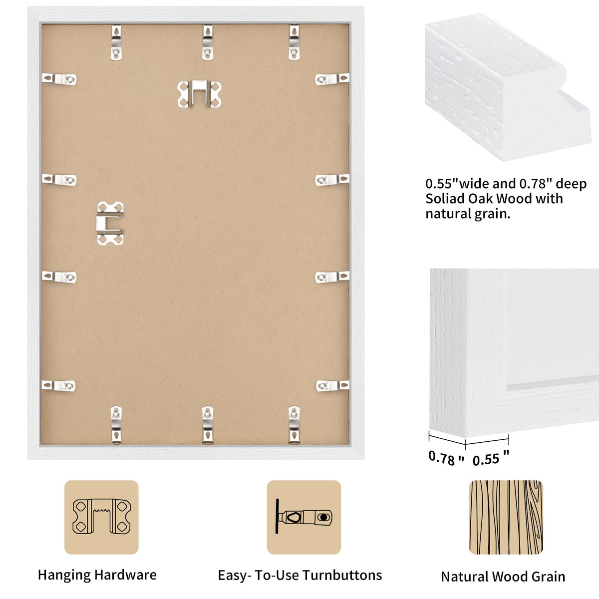 20x30 Solid Oak Wood Picture Frame