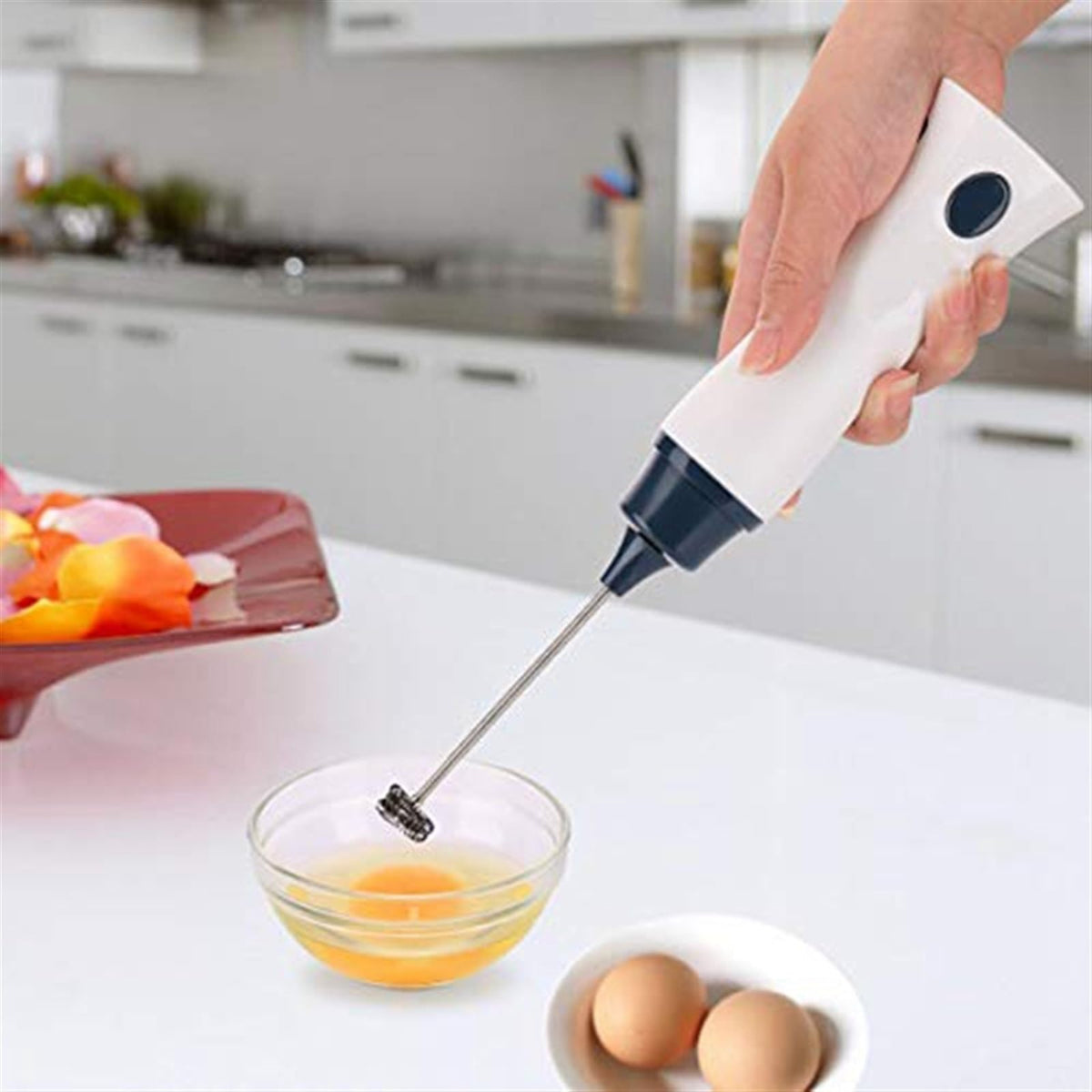 AD Handheld Electric Coffee Mixer Frother Automatic Milk Beverage Foamer Cream Cooking Stirrer Egg Beater With Cover