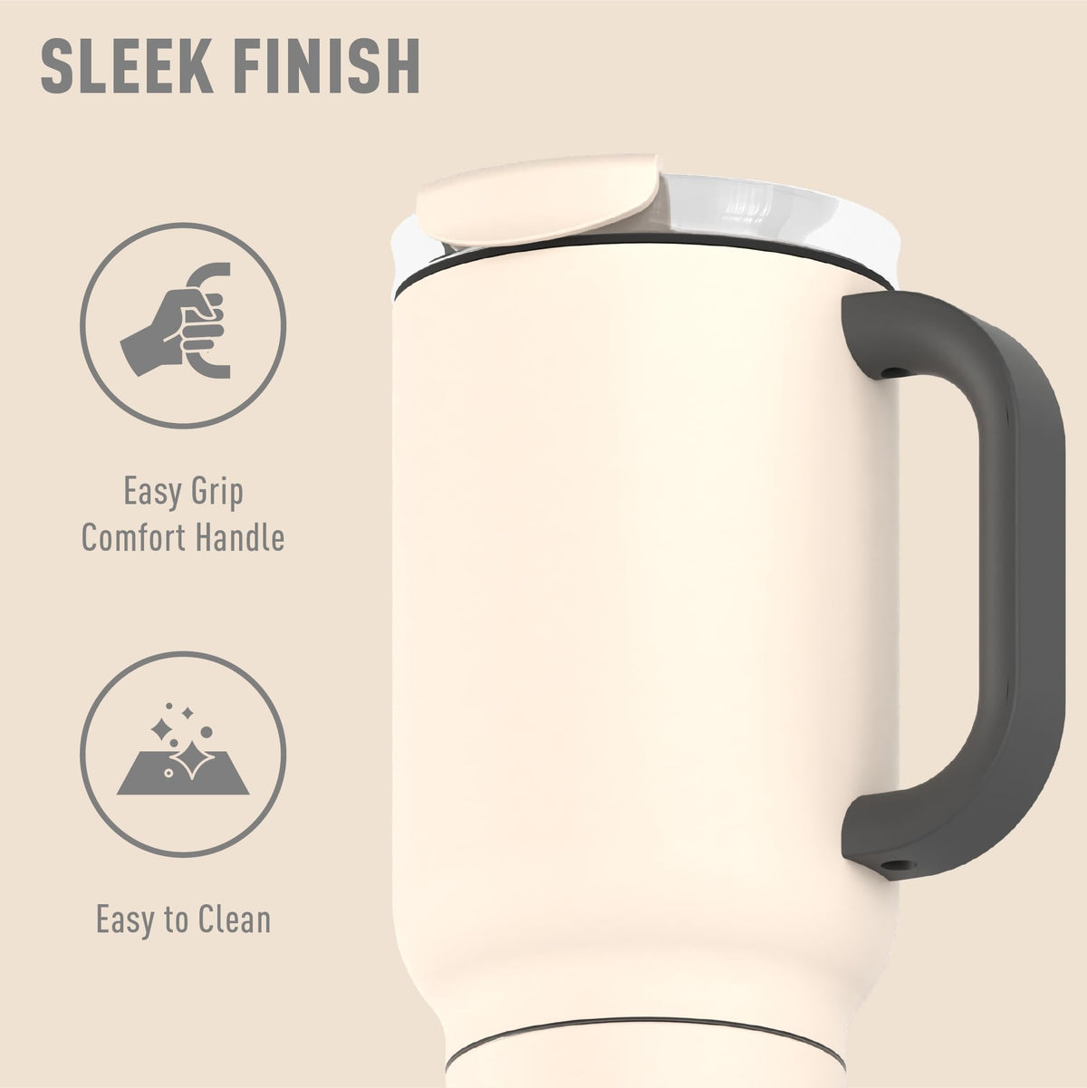 DUPLEX 2-in-1 Travel Mug and Beer Can Holder Enjoy hot and cold drinks simultaneously -22 oz Hot Coffee or Tea Tumbler with Attached 12 oz Cold Can Holder for Beer or Soda, white