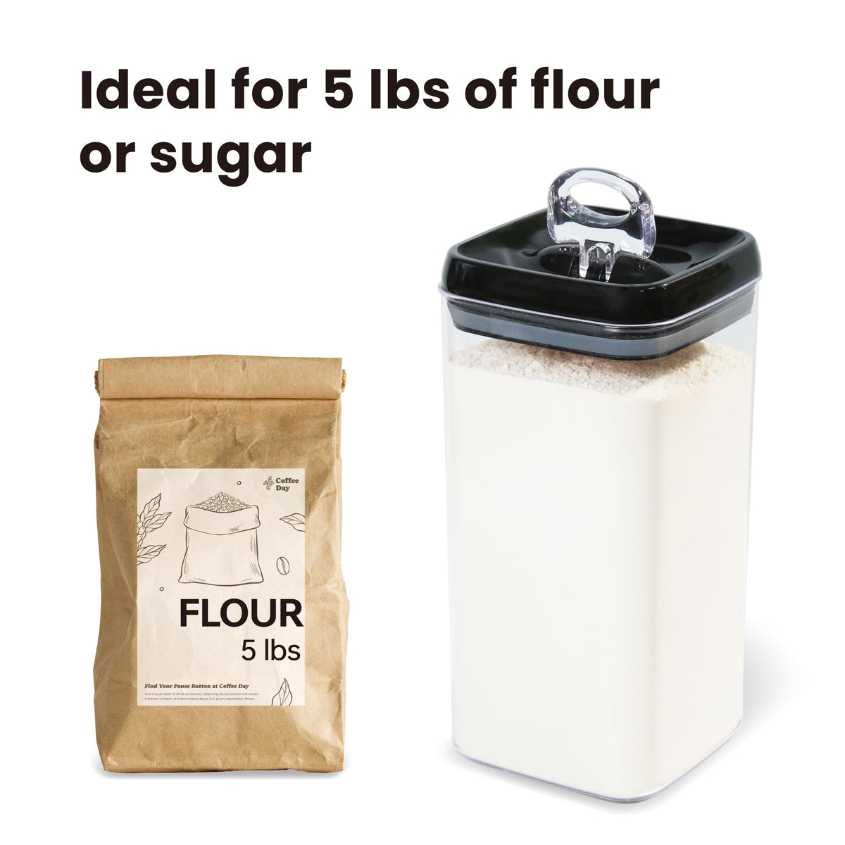 Flip Tite Acrylic Food Storage Container with Lid 6” XL Air Tight Ring Seal Flip Lock (3 Count)